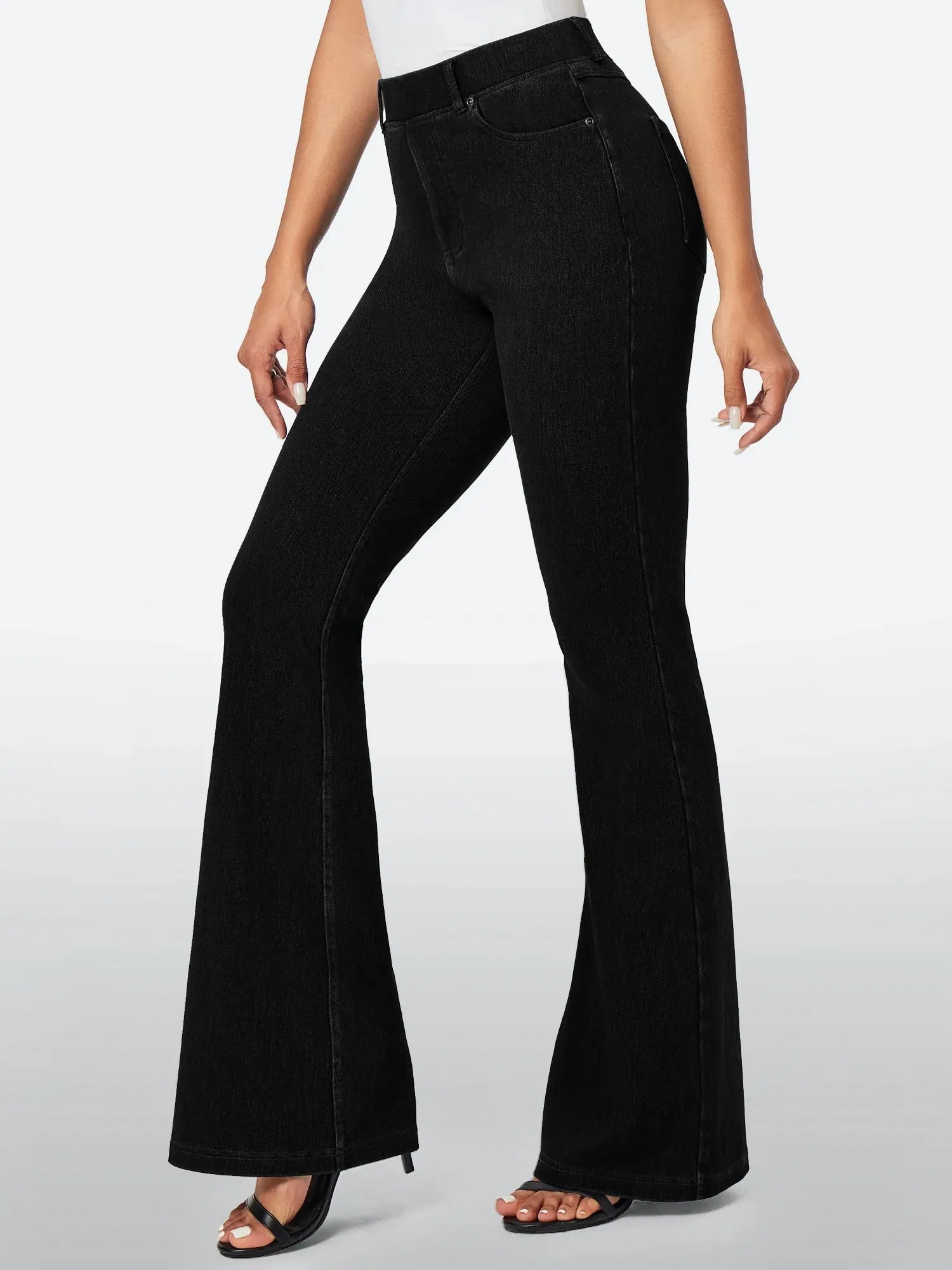 IUGA FlexDenim™ High Waisted Stretchy Pull On Flare Jeans