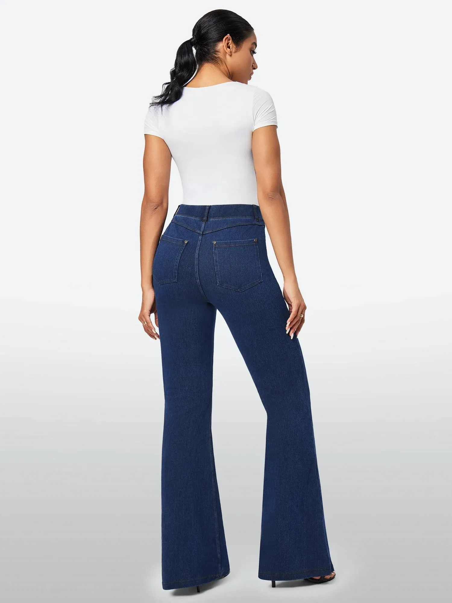 IUGA FlexDenim™ High Waisted Stretchy Pull On Flare Jeans