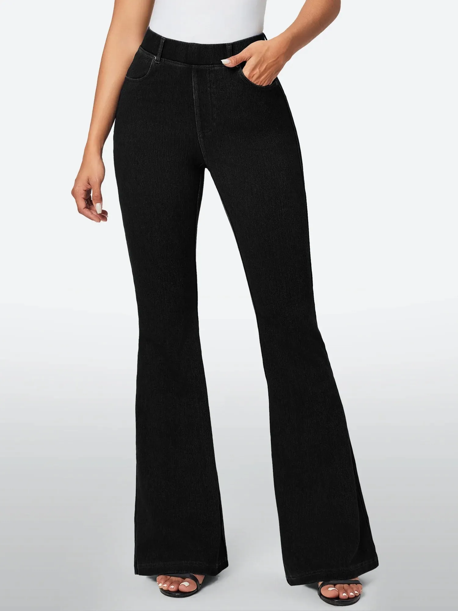 IUGA FlexDenim™ High Waisted Stretchy Pull On Flare Jeans