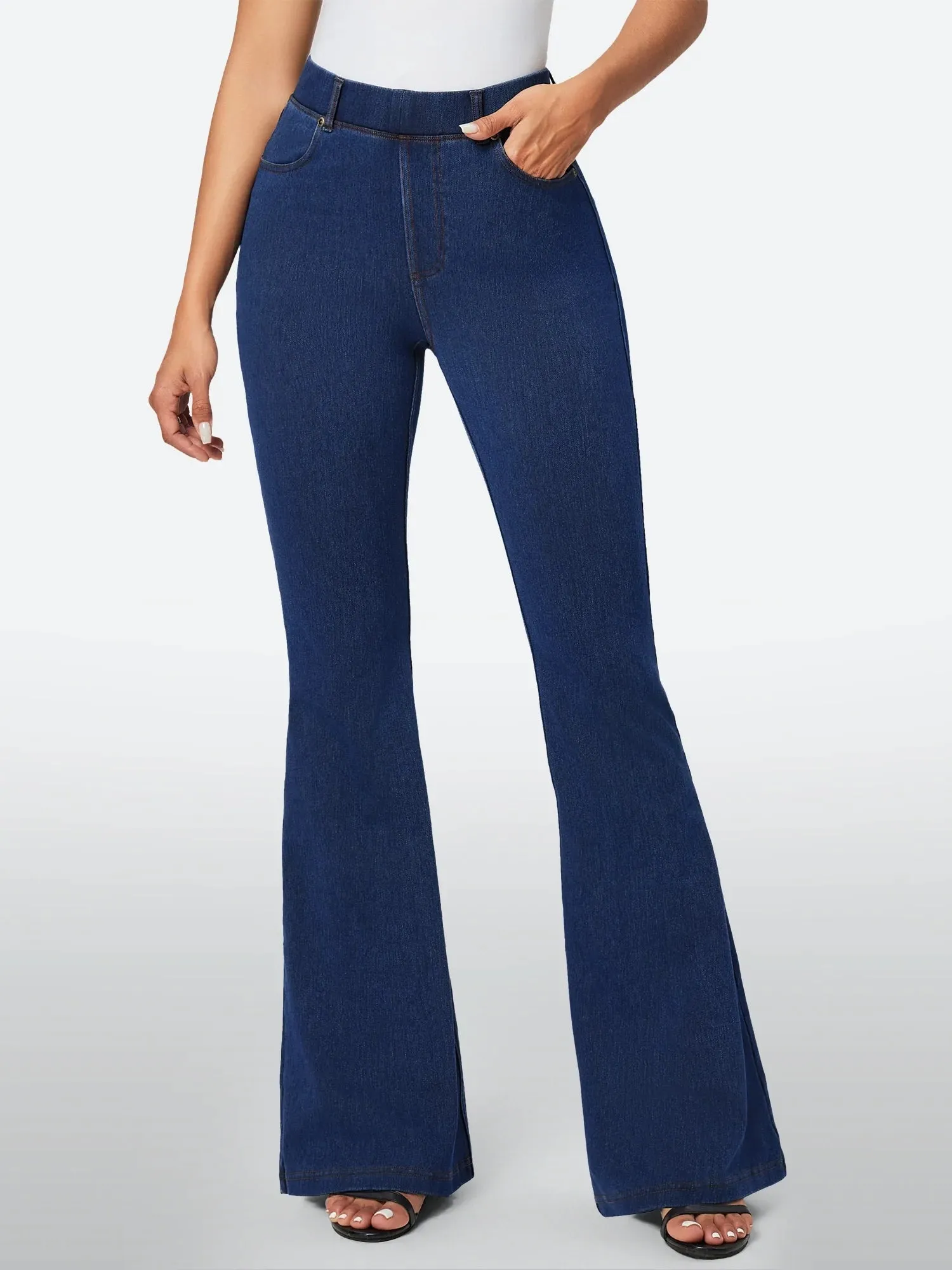 IUGA FlexDenim™ High Waisted Stretchy Pull On Flare Jeans