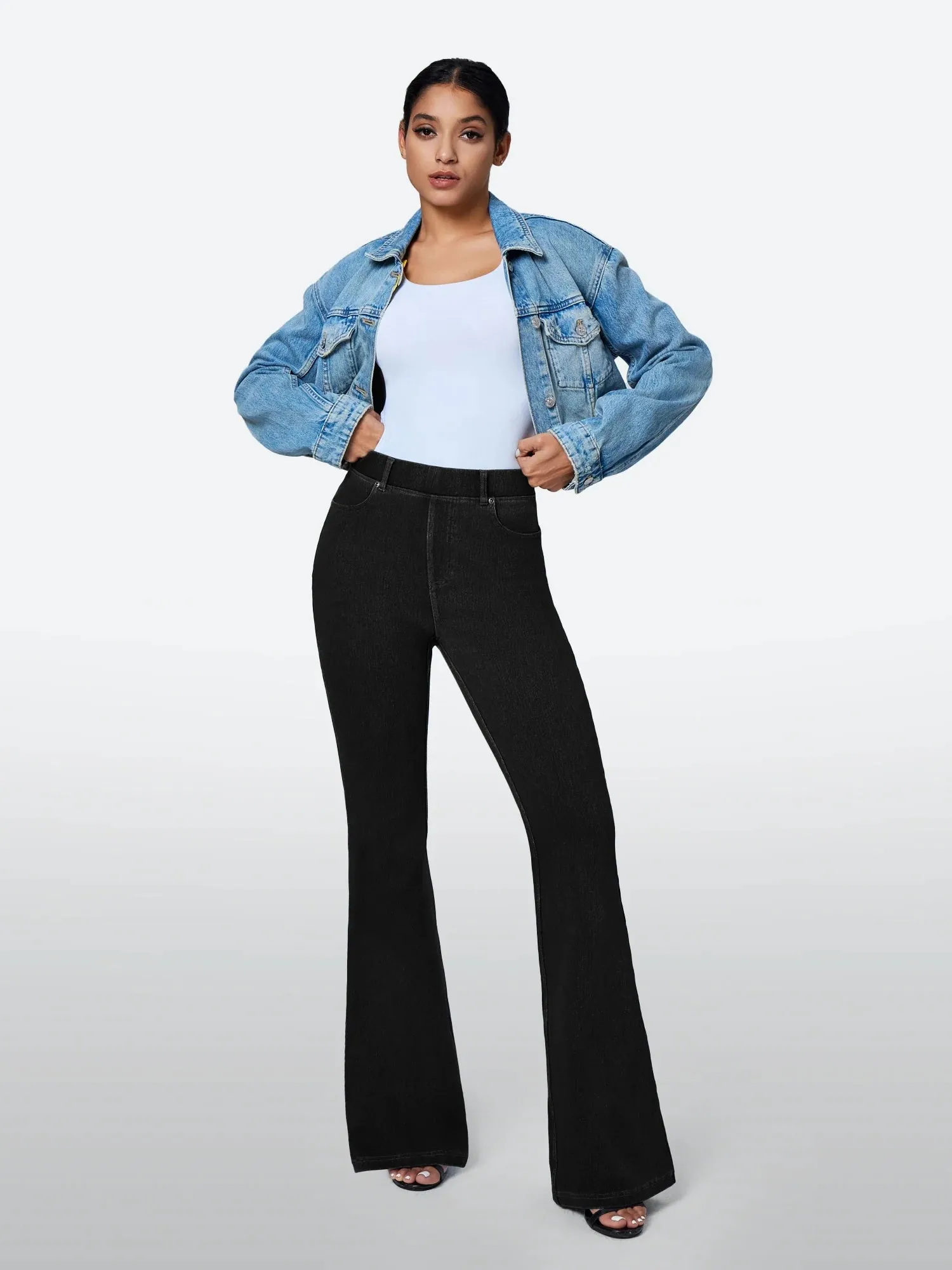 IUGA FlexDenim™ High Waisted Stretchy Pull On Flare Jeans