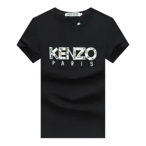 Kenz Industry Lightweight Front Logo Round neck-Black