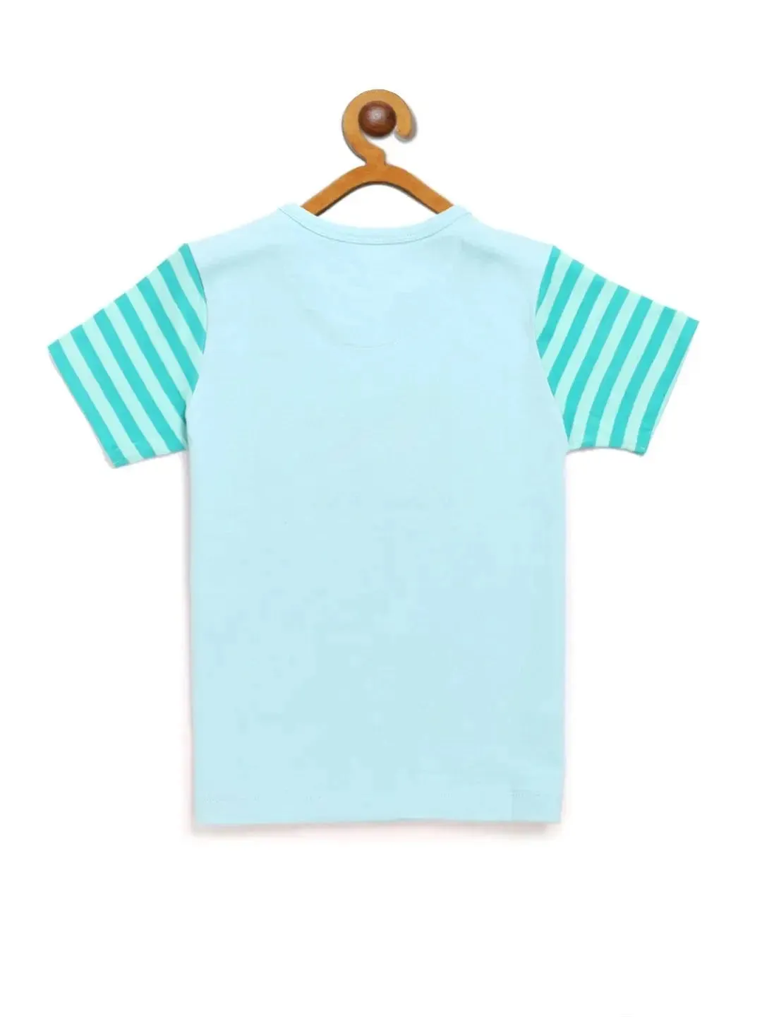 Kids Blue Half Sleeves Cotton T-shirt