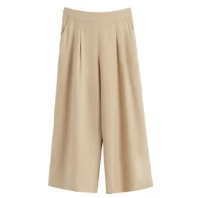 Linen Wide-Leg Cropped Pant