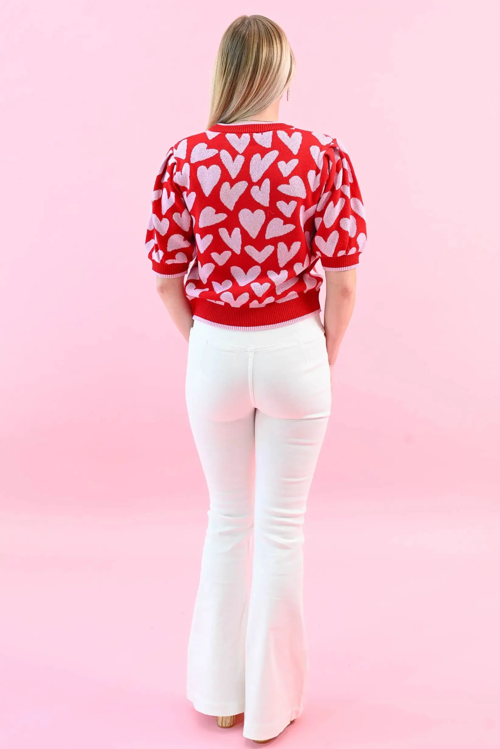 Love Knows All Puff Sleeve Sweater Top