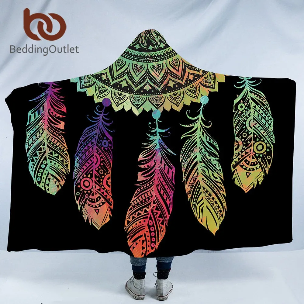 Mandala Dreamcatcher Hooded Blanket