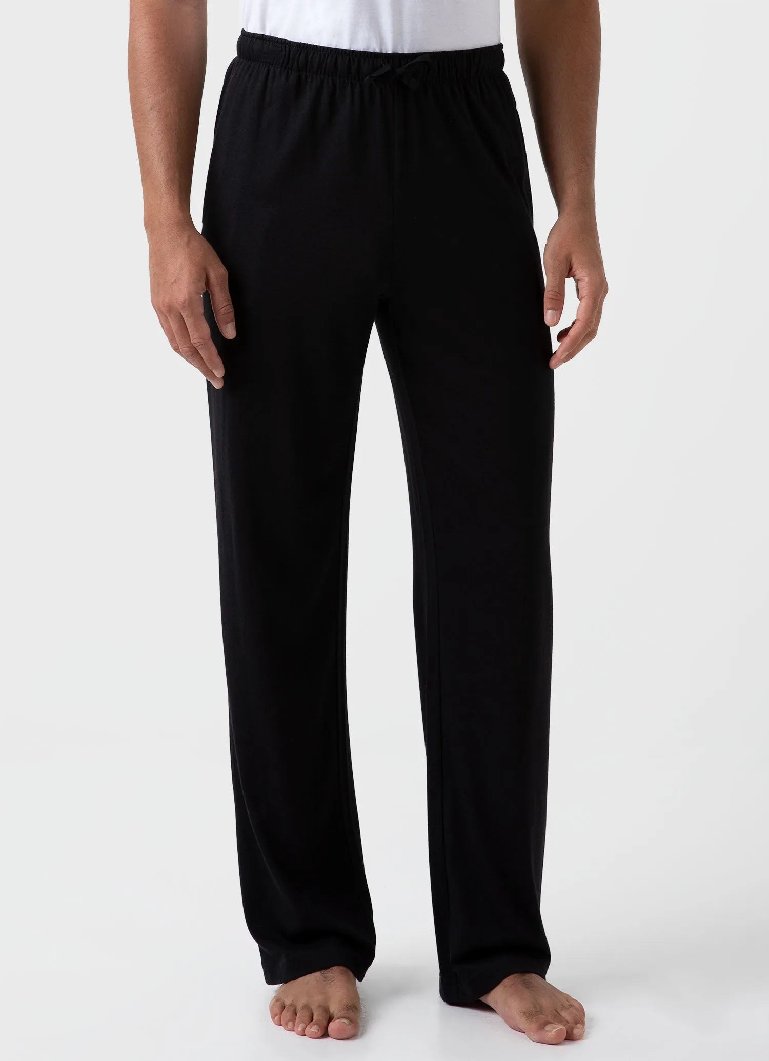 Black Mens Cotton Modal Lounge Pants - Comfortable & Stylish