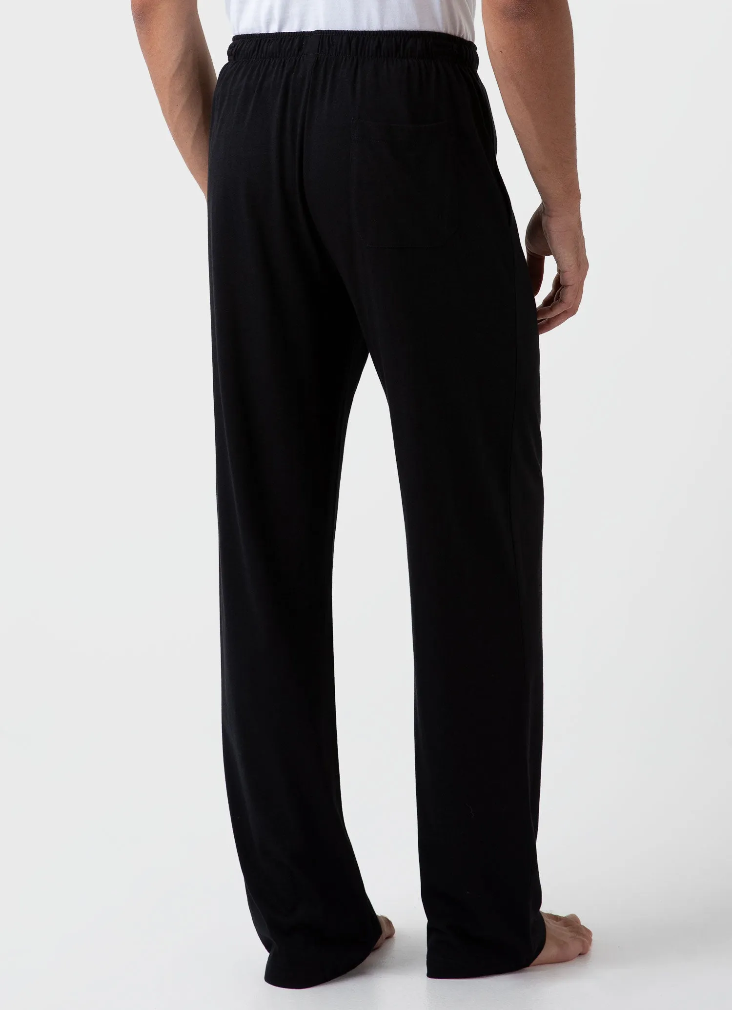 Black Mens Cotton Modal Lounge Pants - Comfortable & Stylish