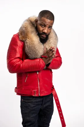 Men's Trey Biker Full Fox Fur Collar [Crystal Fox]
