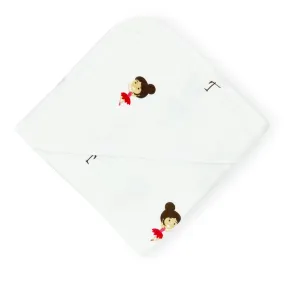 Muslin Hooded Towel for Baby- 6 Layer 100% Organic Cotton Flamingo