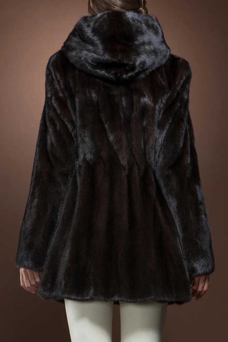 Natural Mink Shaped Fur Jacket