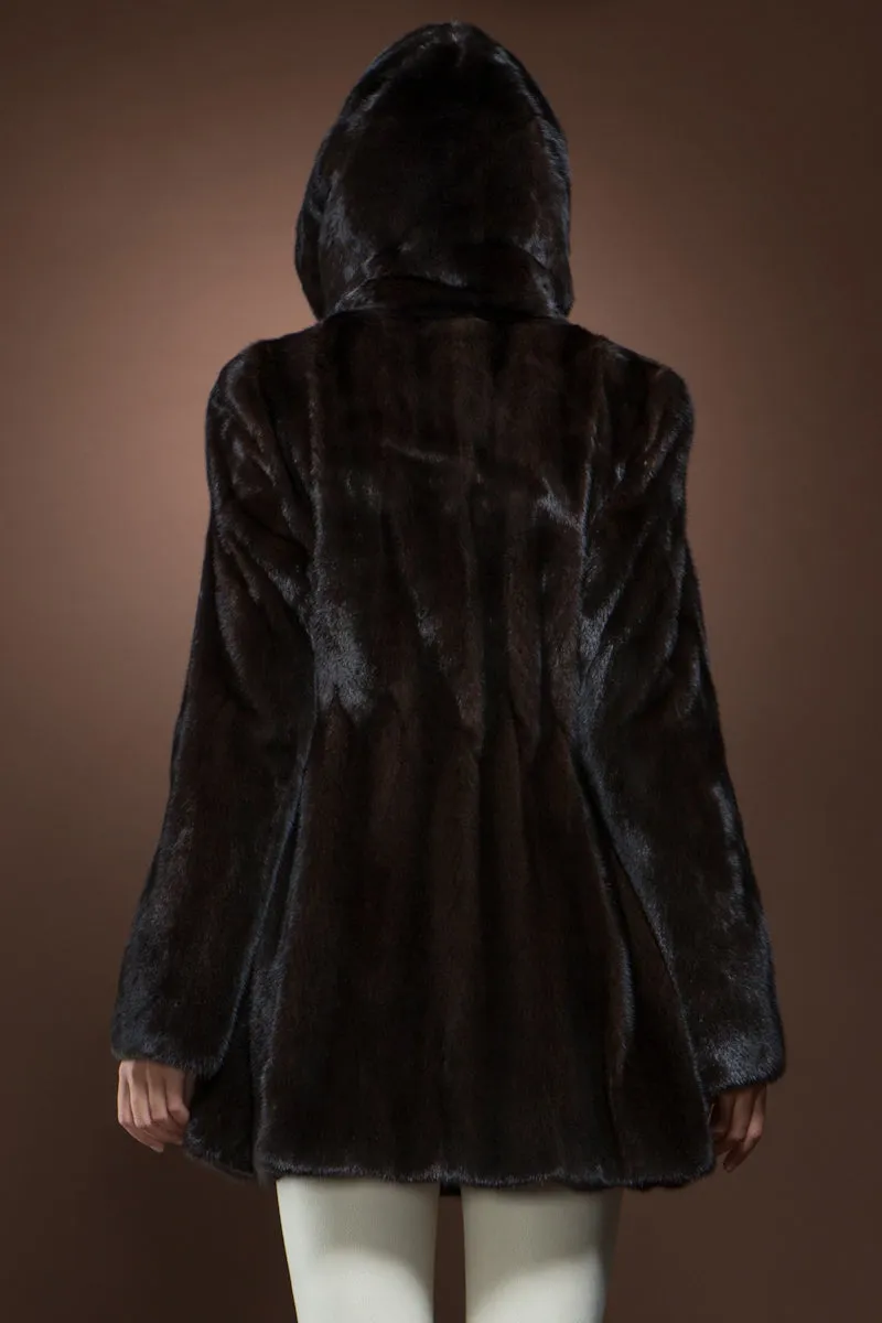 Natural Mink Shaped Fur Jacket