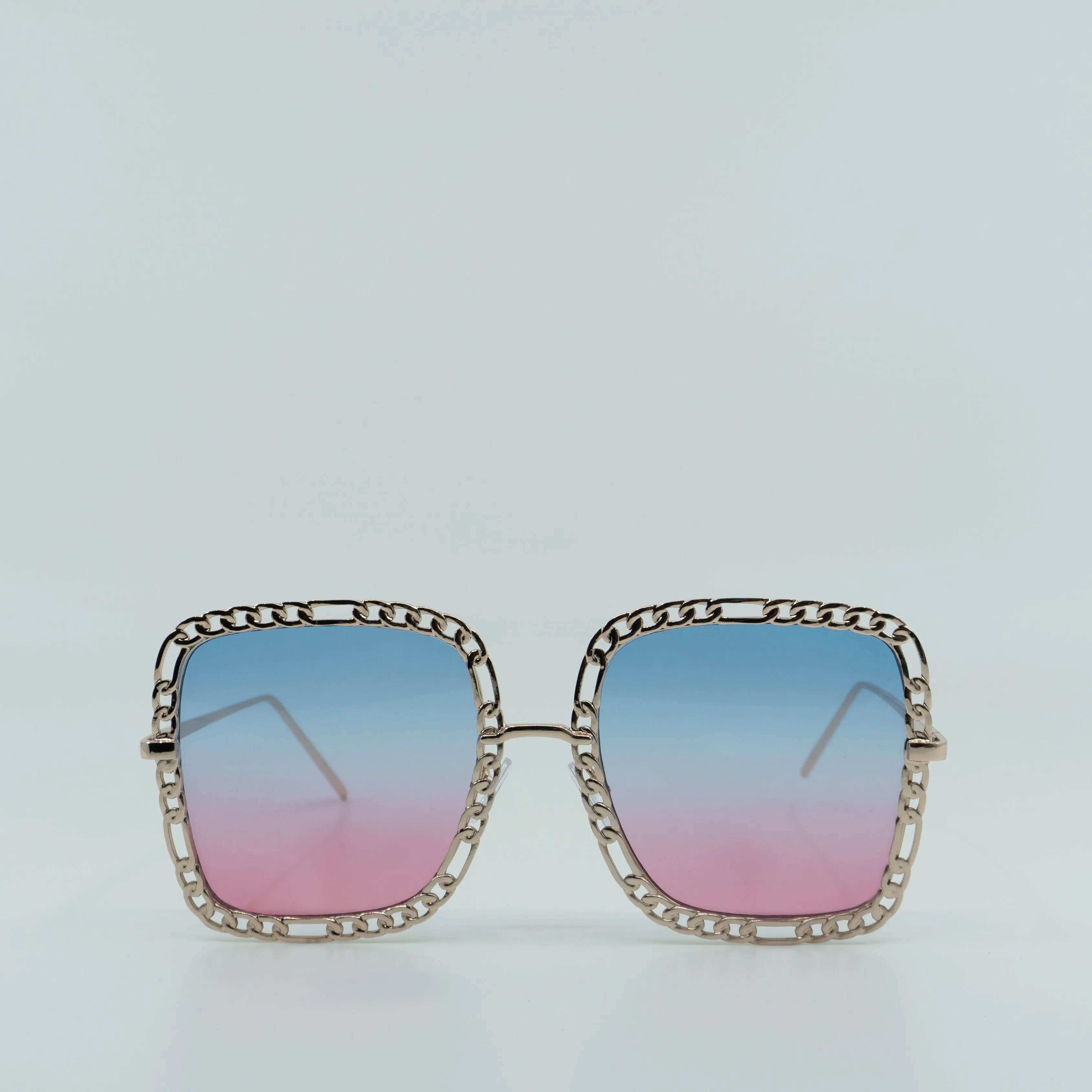 Oversized Chain Link Ombre Square Sunglasses