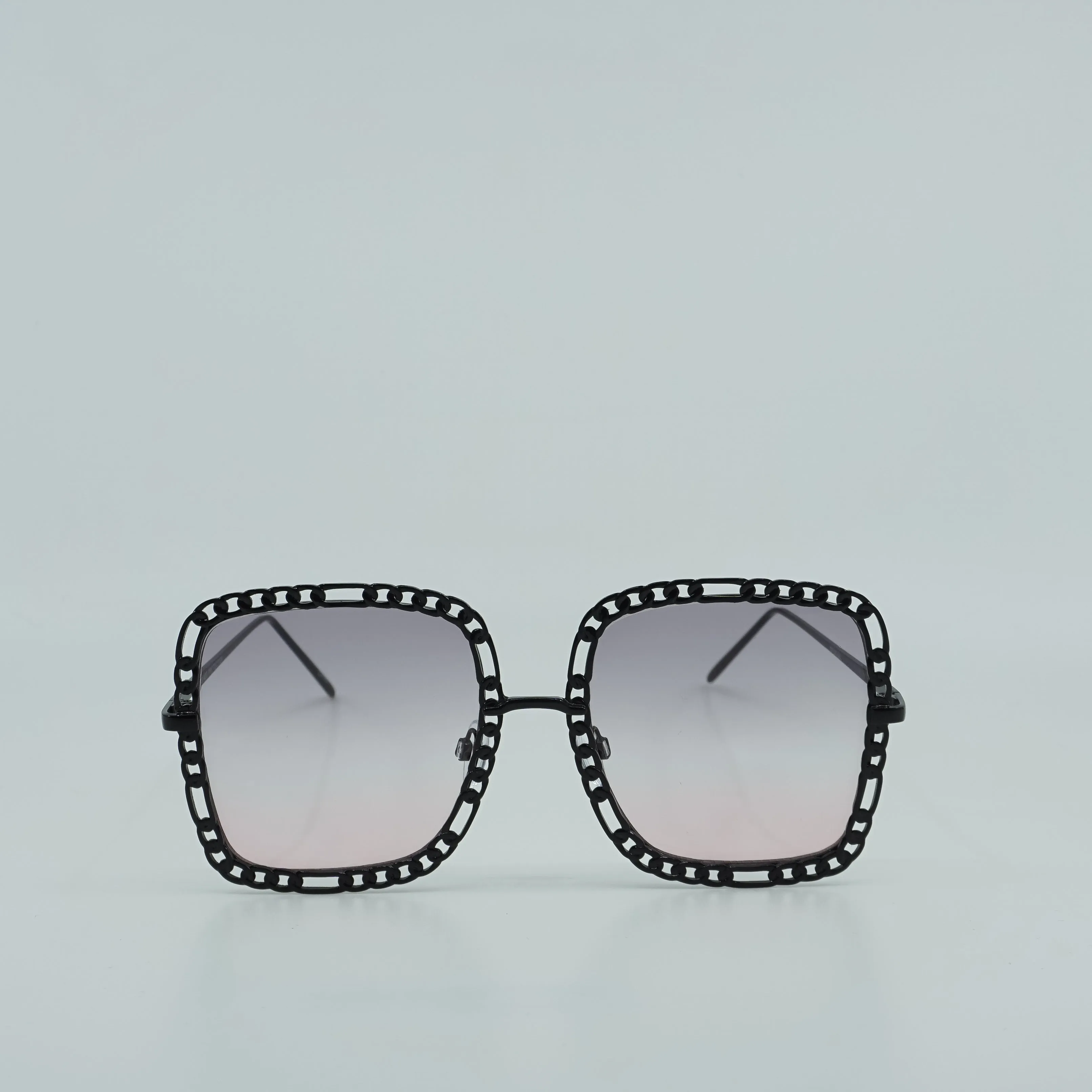 Oversized Chain Link Ombre Square Sunglasses