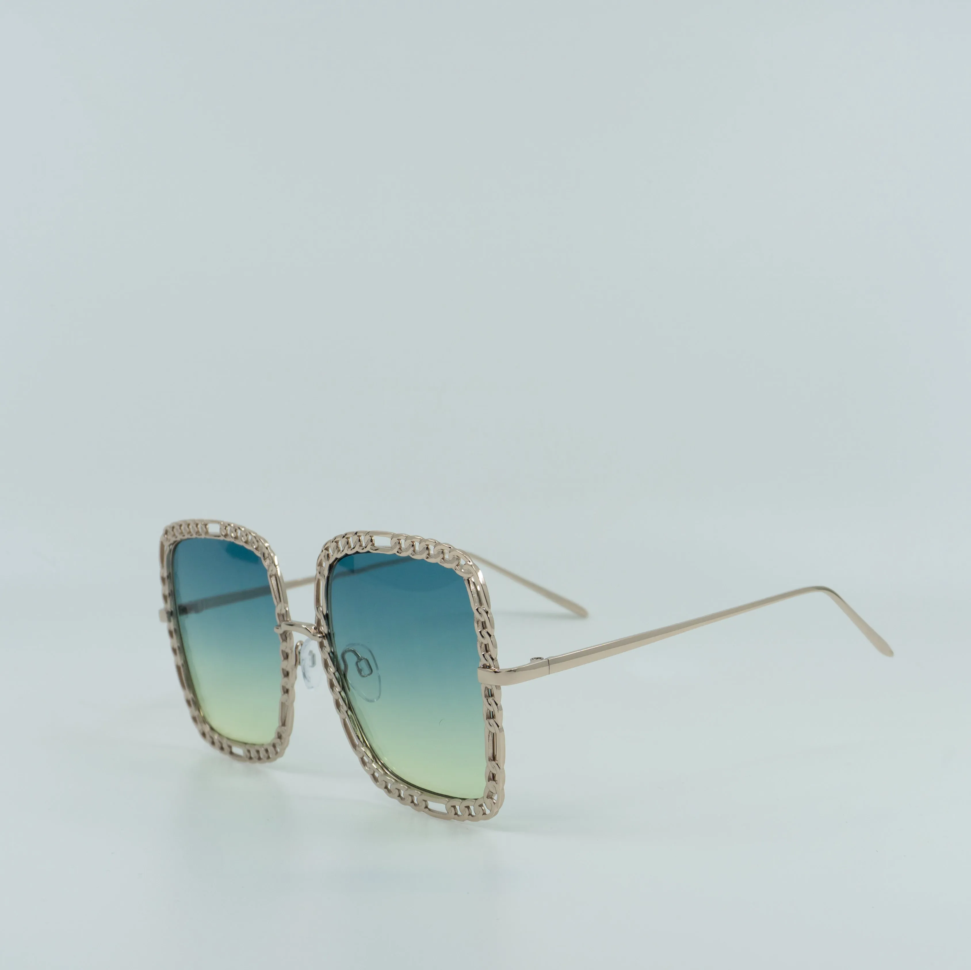 Oversized Chain Link Ombre Square Sunglasses