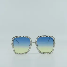 Oversized Chain Link Ombre Square Sunglasses