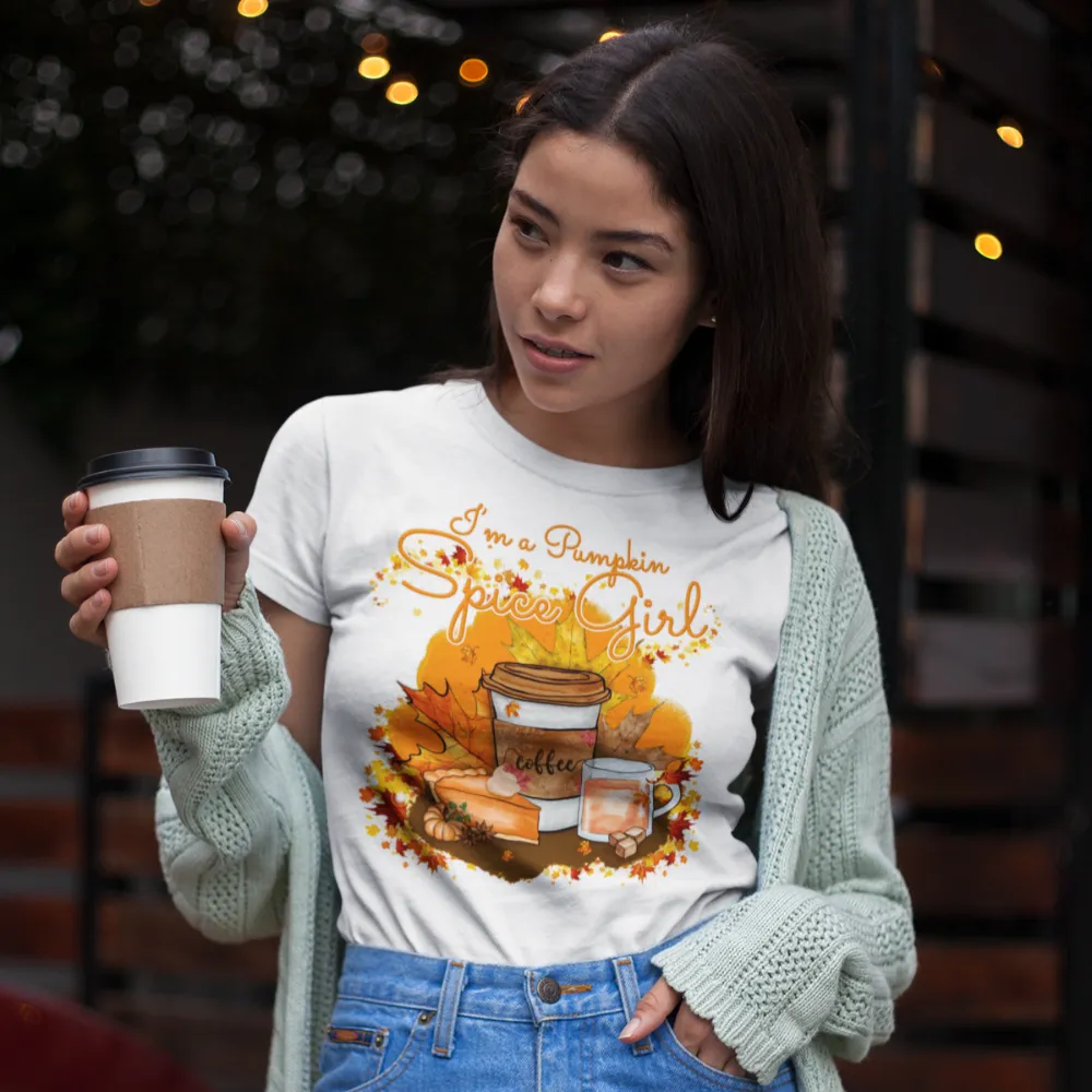 Pumkin Spice Girl t shirt, Gildan or Bella Canvas Softstyle T-Shirt
