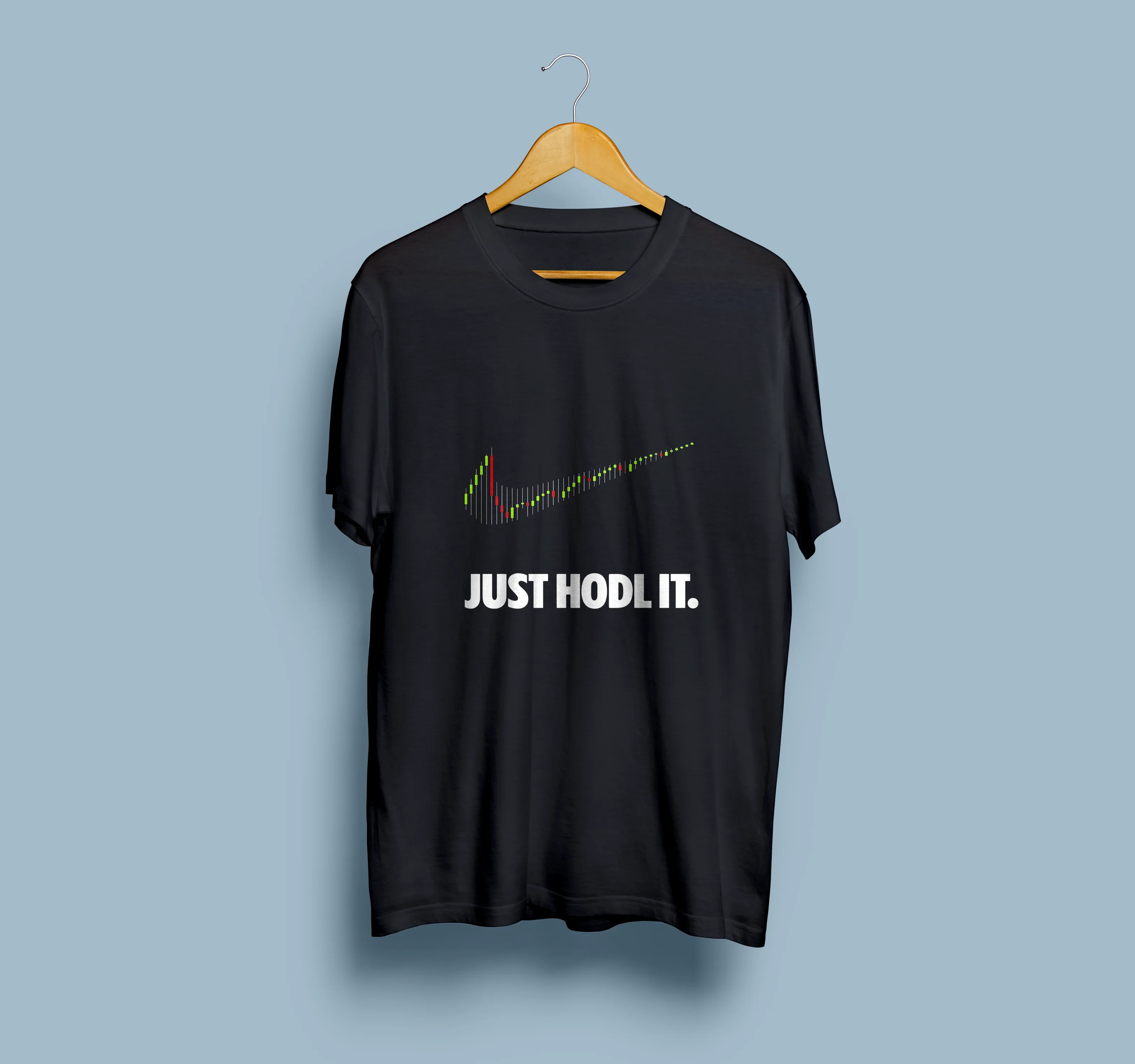 "Just Hold It" Unisex Round Neck Half Sleeve Stock Market Printed T-Shirt