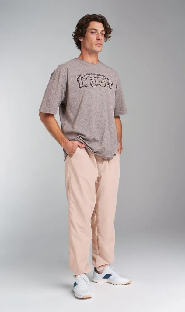 R207289 - Graphic Printed Oversized T-Shirt - Grey