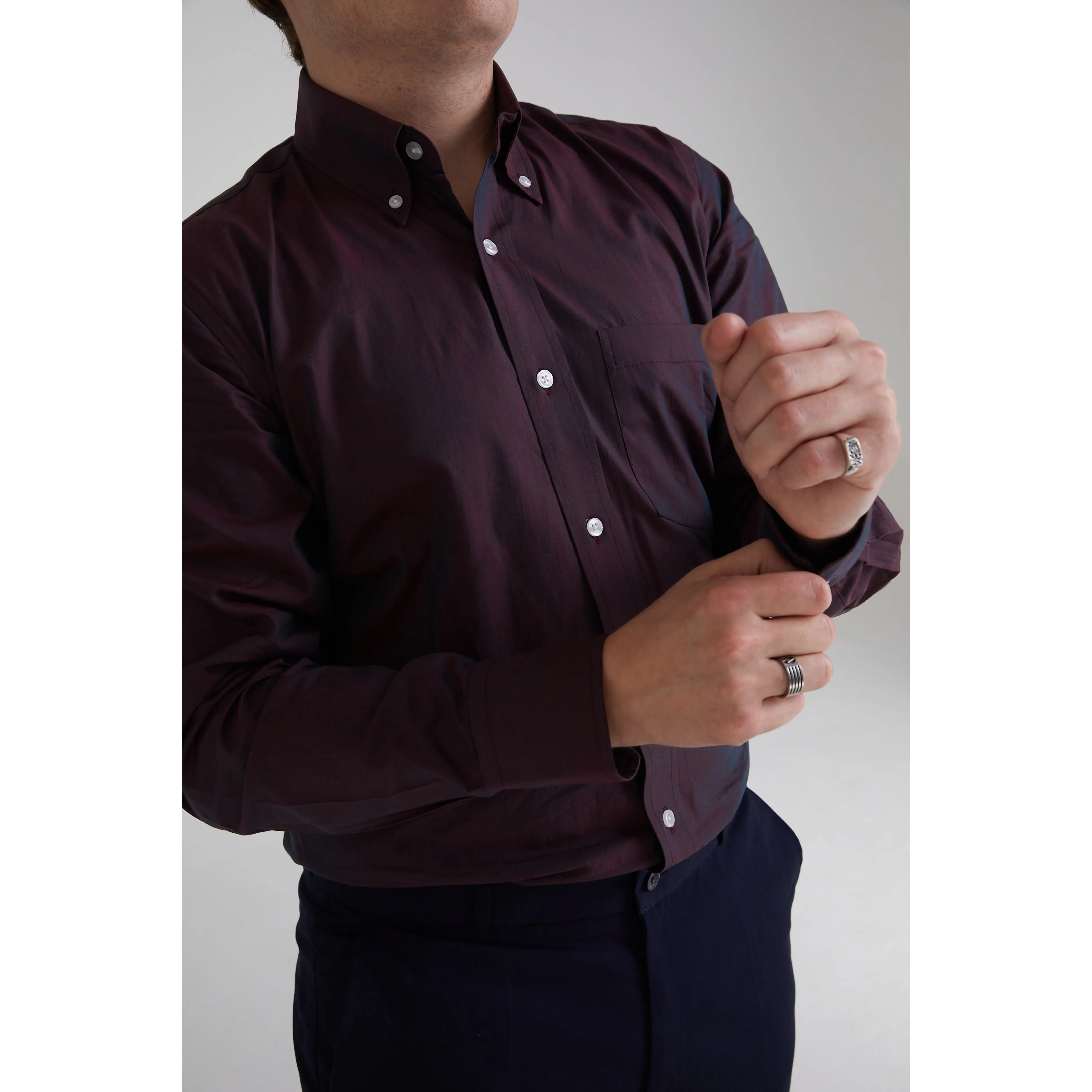 Relco - Tonic Burgundy Two Tone L/S - Shirt