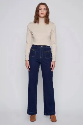 Retro Square Pocket Jeans