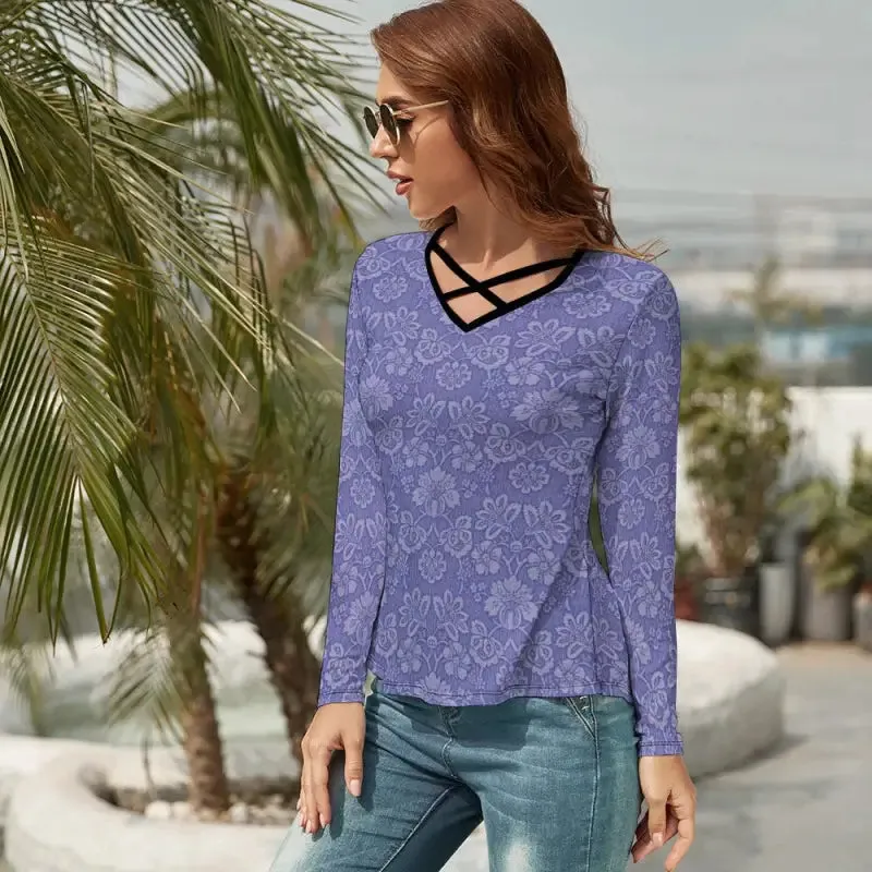 Rock the Casual Vibe in Our Purple Floral Long Sleeve T-Shirt