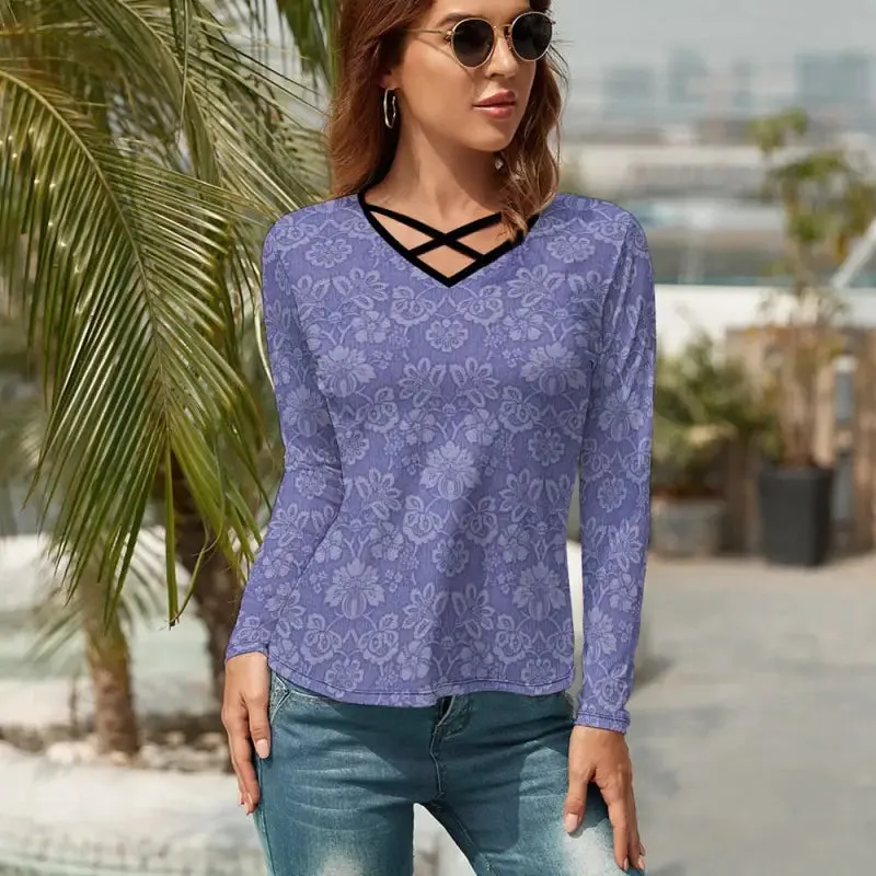 Rock the Casual Vibe in Our Purple Floral Long Sleeve T-Shirt