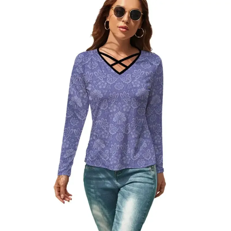 Rock the Casual Vibe in Our Purple Floral Long Sleeve T-Shirt