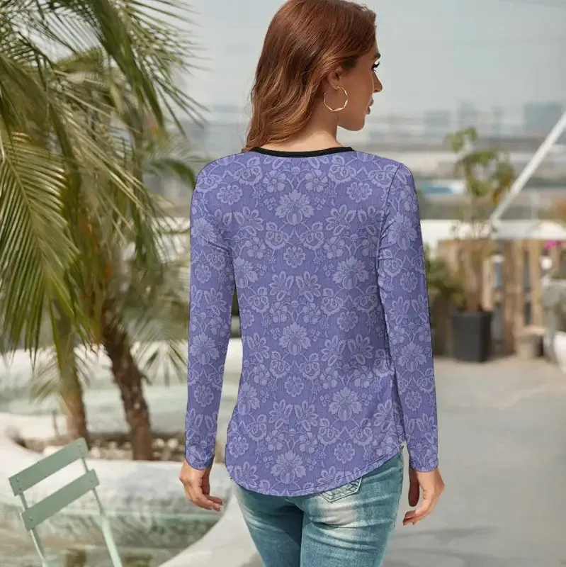 Rock the Casual Vibe in Our Purple Floral Long Sleeve T-Shirt