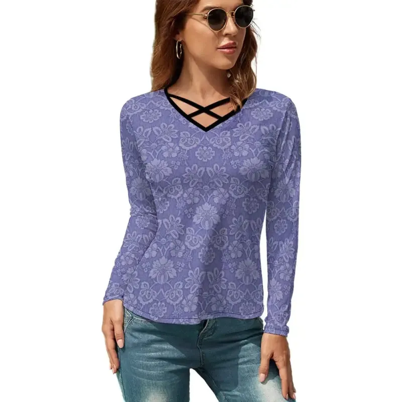 Rock the Casual Vibe in Our Purple Floral Long Sleeve T-Shirt