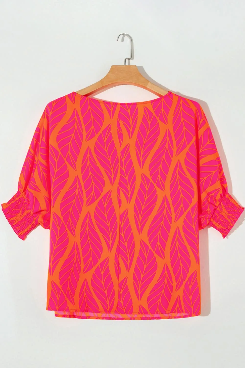 Rose leafy plus size blouse