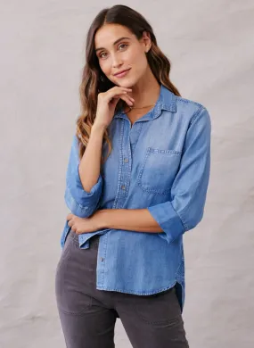 Shirt Tail Button Down - Medium Ombre Wash