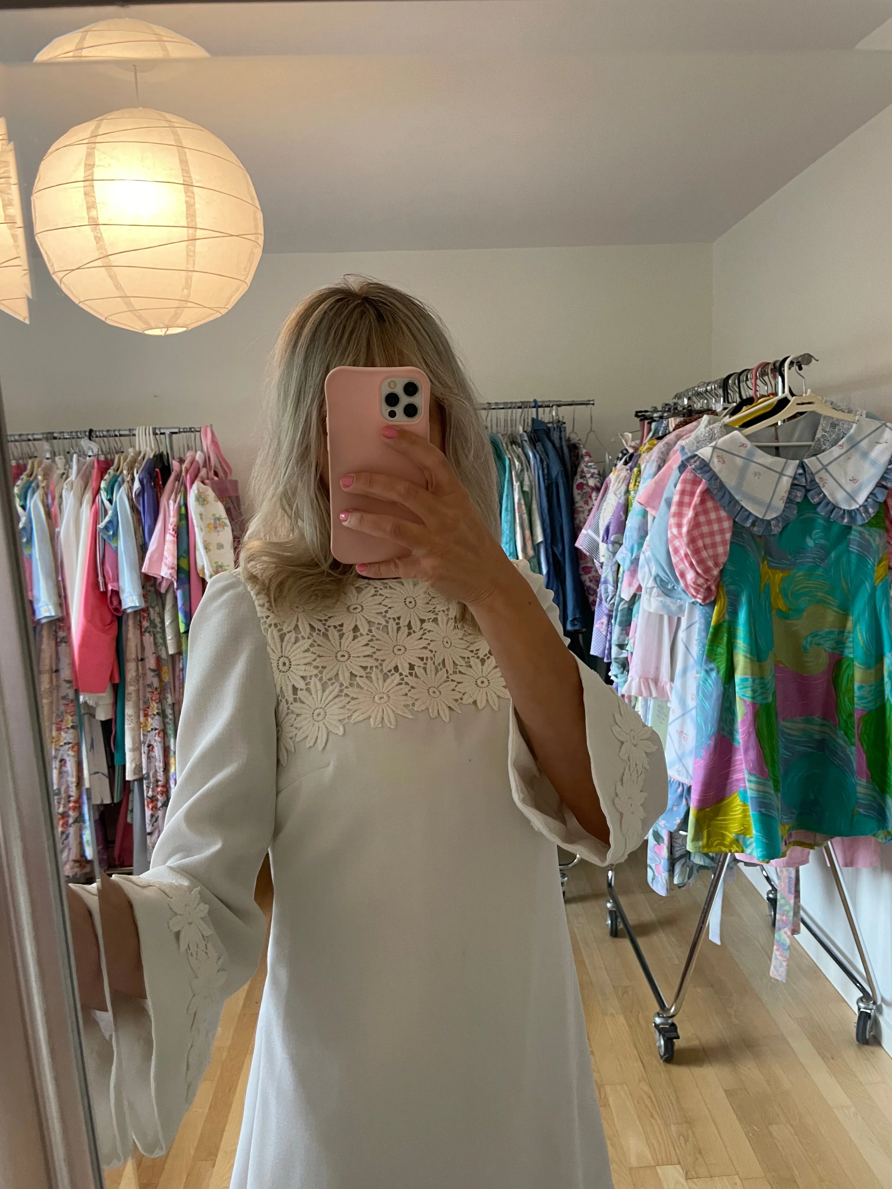 Short White Lace A-Line Dress