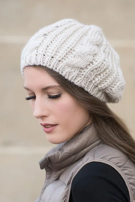 Slouchy Knit Beret Beanie Soft Warm Stylish Winter Hat