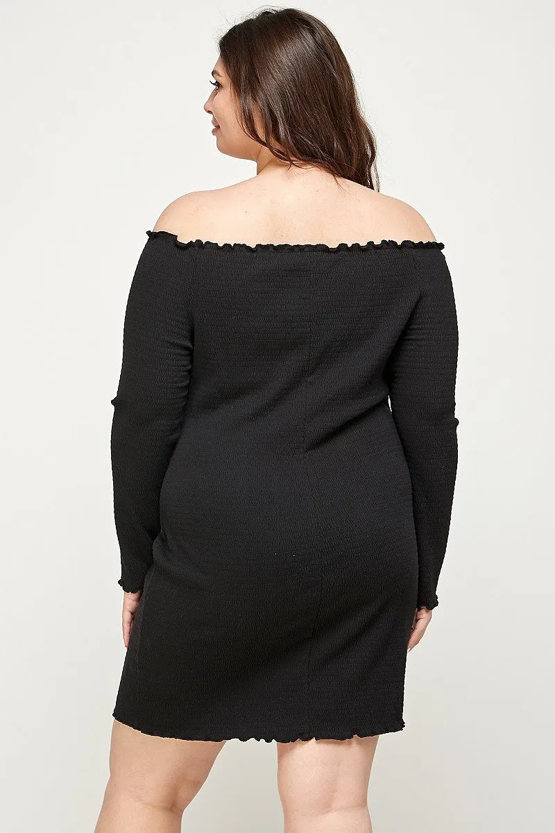 Smocked Off Shoulder Dress Voluptuous ( ) Plus Size - Ships from The US