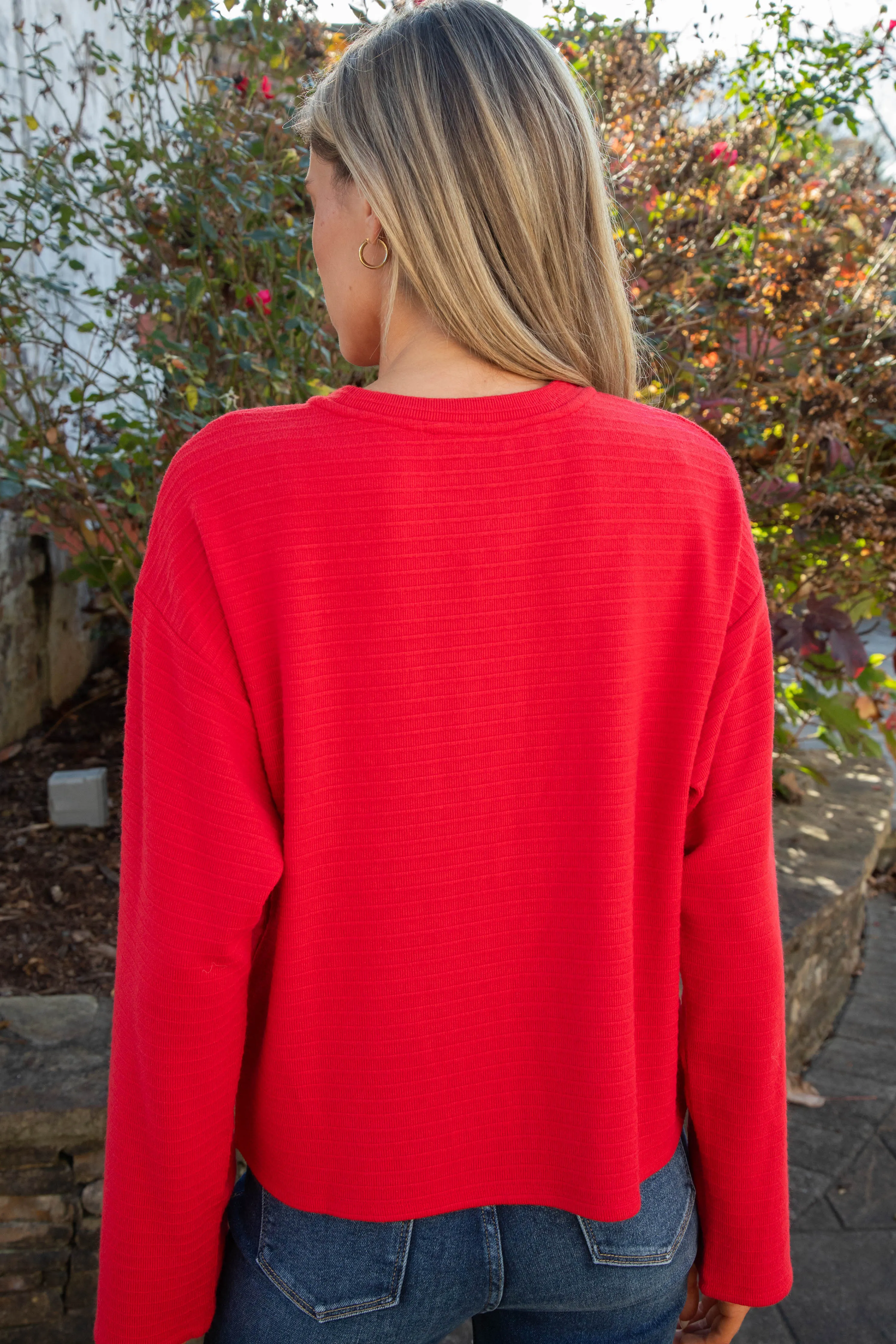 Textured Ottoman Popover, Mars Red | Sanctuary