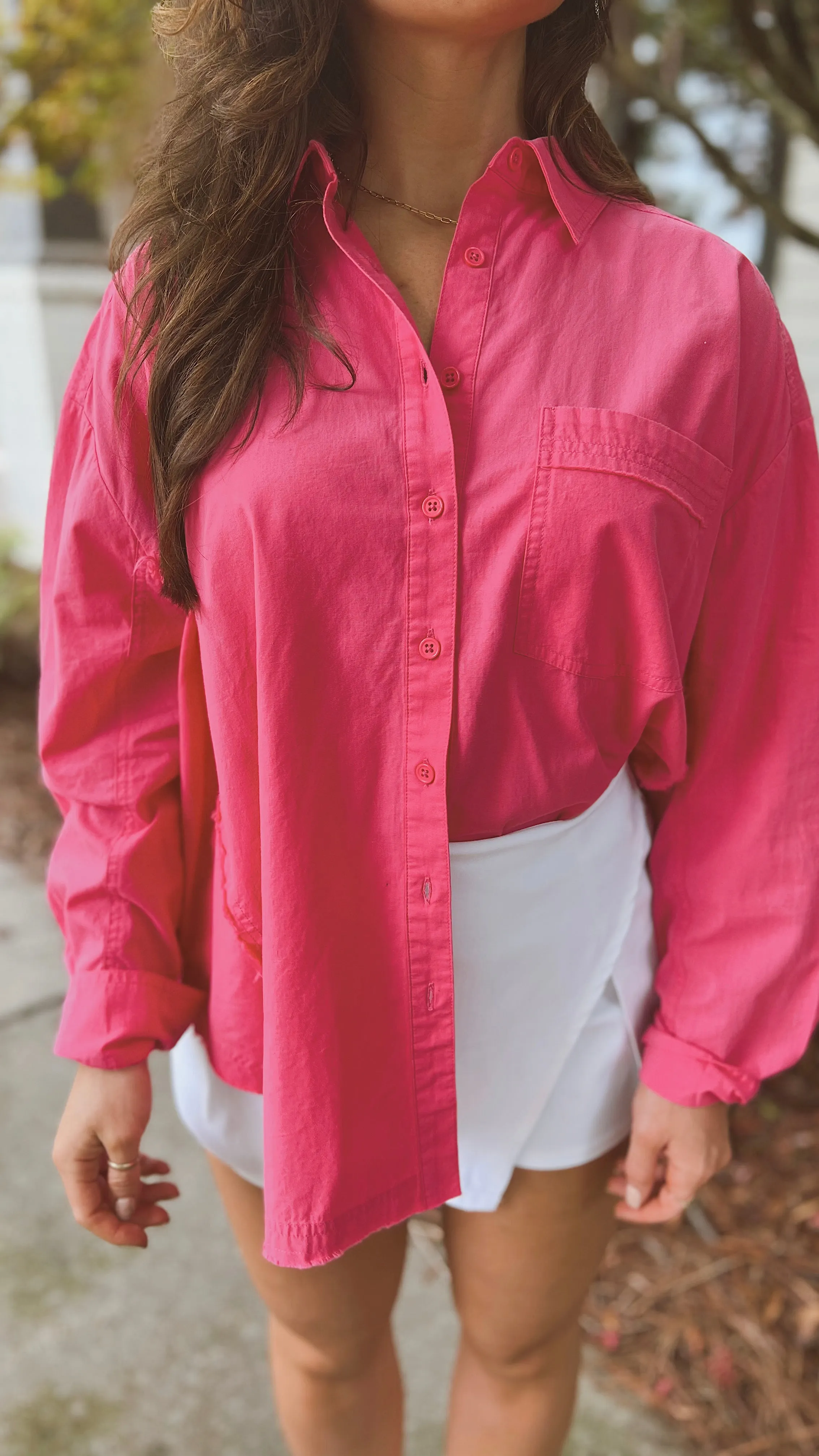 The Poplin Button Up Top