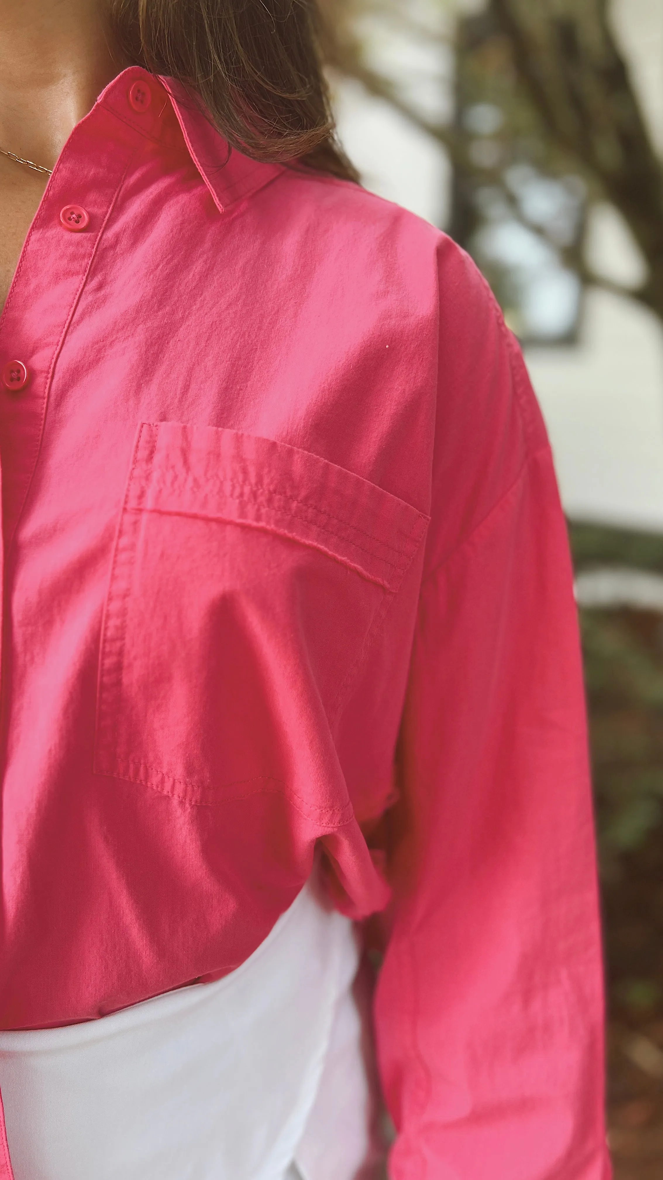 The Poplin Button Up Top