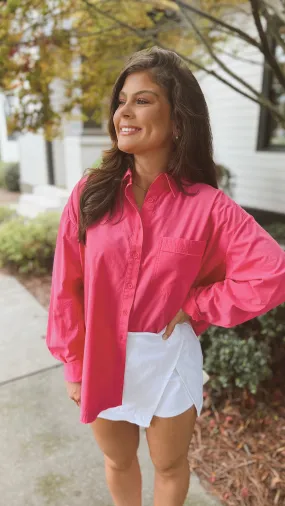 The Poplin Button Up Top