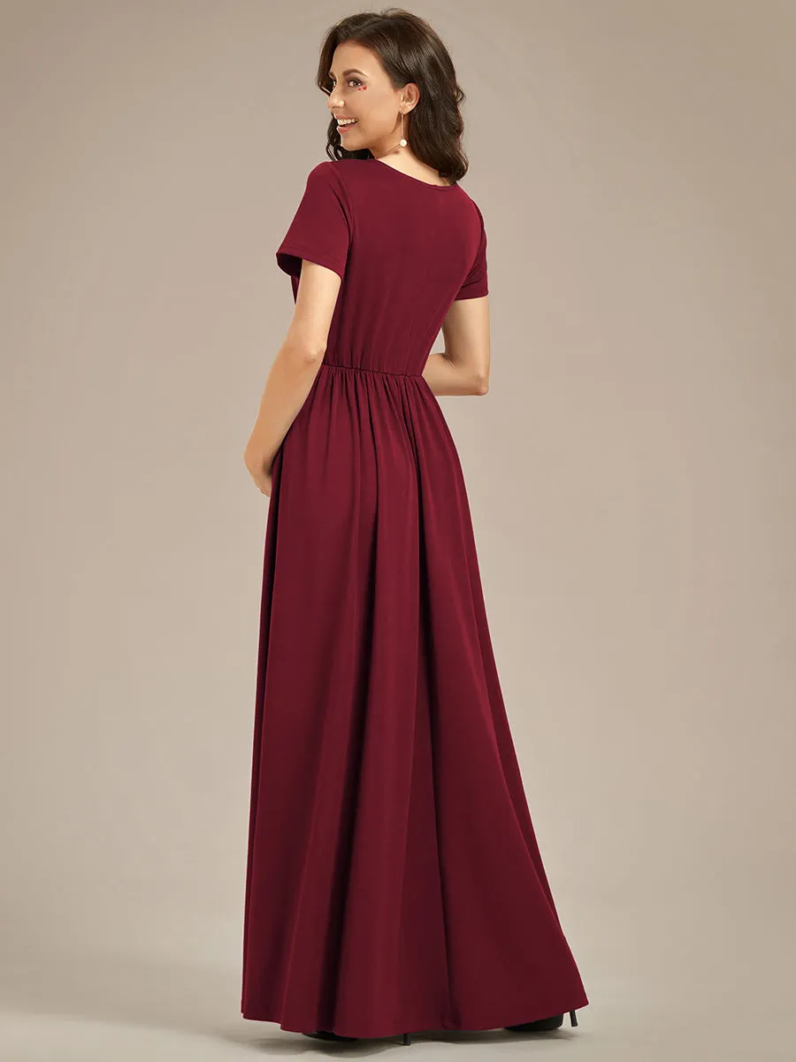 V Neck Pleated A Line Wholesale Maternity Dresses
