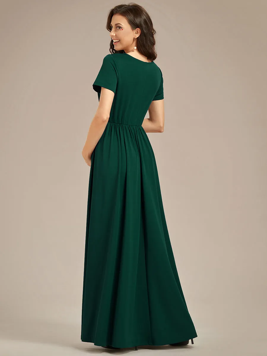 V Neck Pleated A Line Wholesale Maternity Dresses