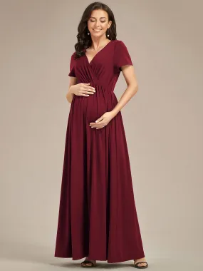 V Neck Pleated A Line Wholesale Maternity Dresses