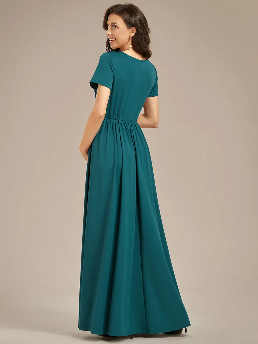 V Neck Pleated A Line Wholesale Maternity Dresses