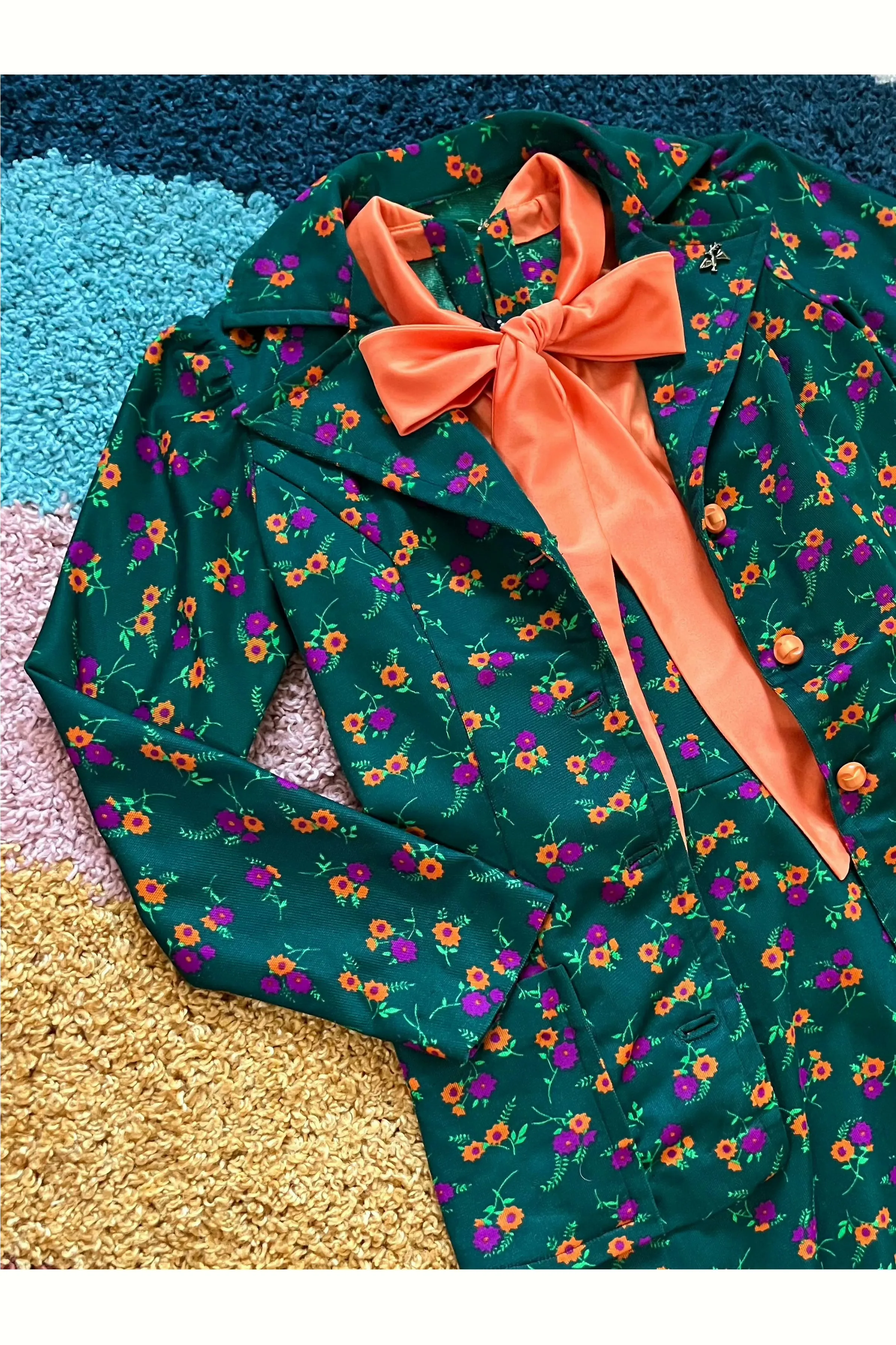 Vintage 70s Floral Mini & Jacket 2-Piece Set