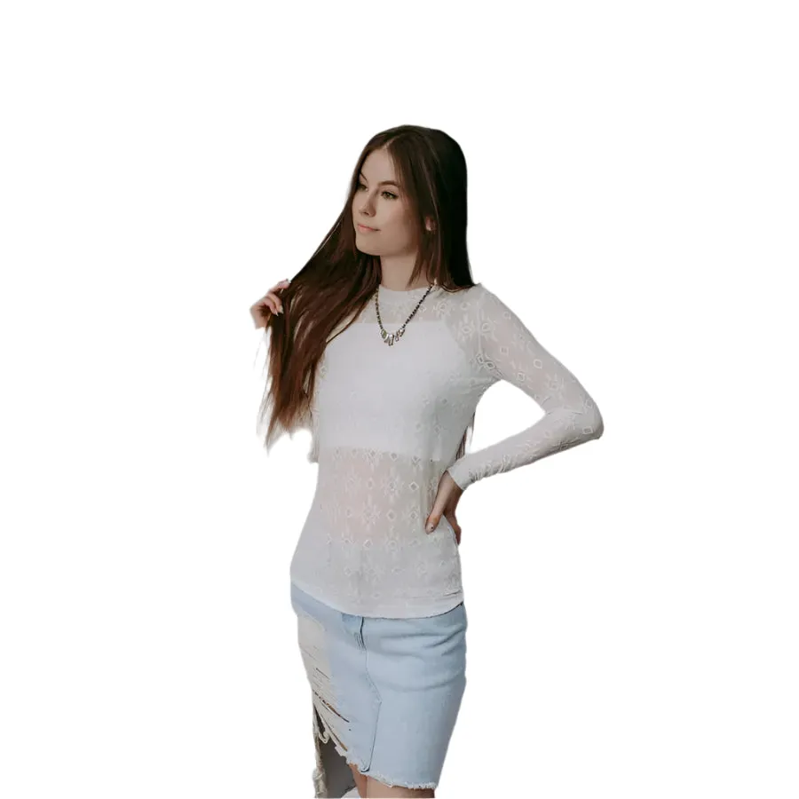 Women's Merigold Kiss Embroidery Lace Top