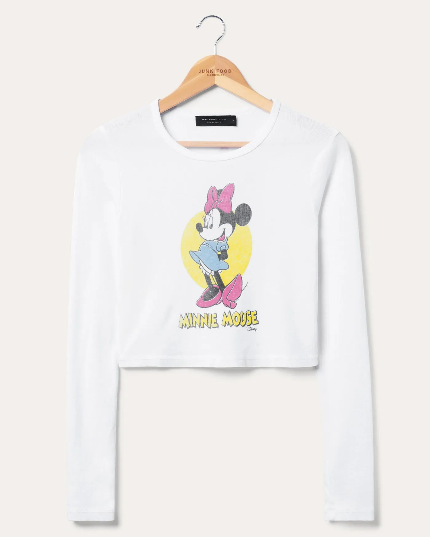 Women's Minnie Mouse Long Sleeve Baby Crop