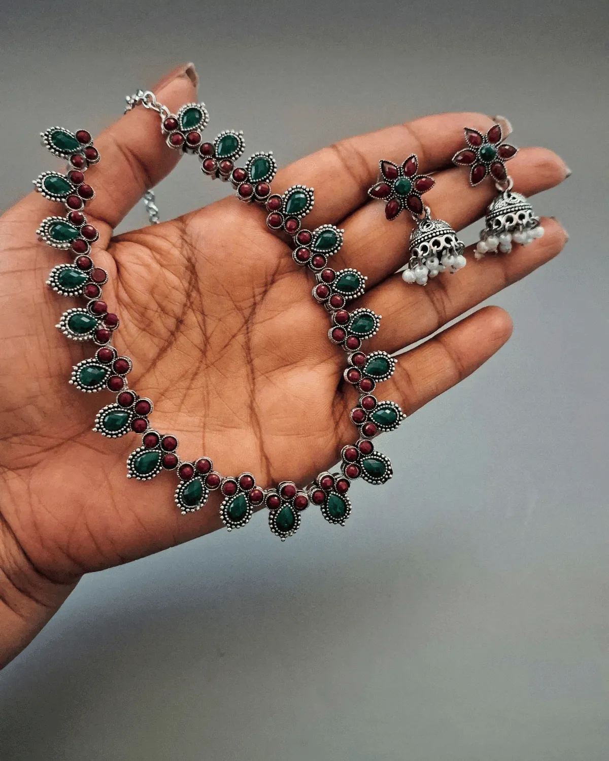 Zevarly Oxidised Necklace Set
